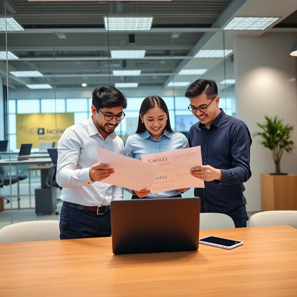 professional accountant team reviewing financial documents